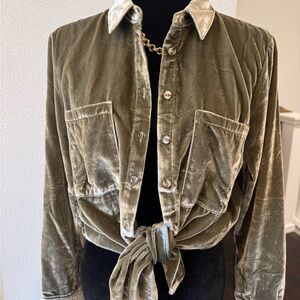 Velvet Tie-Front Jacket